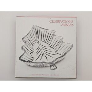 Mikasa Celebrations Christmas Night Collection Crystal Tree Dish 6"  Pre-Owned